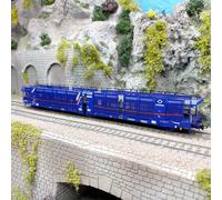 Rivarossi HR6684 TRANSFESA-Hispanauto, Porte-Voitures à 3 essieux Laeks Mega Car Carrier, Bleu avec Logo, ép, VI Matériel Roulant - Wagons