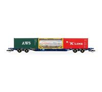 Wagon Porte-conteneurs Hornby TT:120 TT6030 Touax KFA avec 3 conteneurs de 20 Pieds
