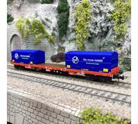 Wagon porte conteneurs Rglns, "Rheinkraft", DB, Ep VI - Rivarossi HR6558 - HO 1/