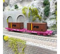 Wagon porte conteneurs S70, "FB", SNCF, Ep. IV - JOUEF HJ6278 - HO 1/87