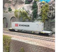 Wagon porte-conteneurs Sgnss, conteneur 45 pieds "DB Schenker", gris, Ep. VI, RI