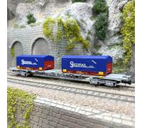 Wagon porte conteneurs Sgss, "Spedirail", SNCF, Ep. V - JOUEF HJ6303 - HO 1/87