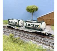 Wagon porte-conteneurs type Sgnss, 2 conteneurs-citernes Lanfer Logistik, AAE, E