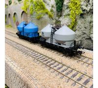 Wagon Ucs double Silo "VTG", 2 essieux, DR Ep IV - RIVAROSSI HR6592 - HO 1/87