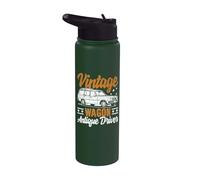Wagon Vintage Wagon ancien avec chauffeur Stainless Steel Insulated Water Bottle