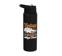 Wagon Vintage Wagon ancien avec chauffeur Stainless Steel Insulated Water Bottle