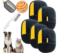 Wagwise Handschuhe, FellMagnet Handschuh - Tierhaarentferner, Fellhandschuhe Hund, Fellhandschuhe Fingerlos Katze, gants de dépose statique pour vêtements, canapés, tapis (5 pièces)