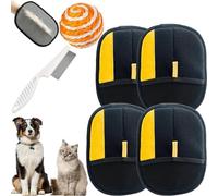 Wagwise Handschuhe, FellMagnet Handschuh - Tierhaarentferner, Fellhandschuhe Hund, Fellhandschuhe Fingerlos Katze, Gants de retrait statique pour vêtements, canapés, tapis (4 pièces)