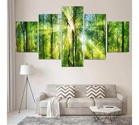 WAGYU 5 morceaux de toile art,5 pieces impression encadree tableaux,5 pieces peinture sur toile,impression sur toile 5 parties Saisons Automne Arbres décoration murale salon moderne xxl 150x80cm