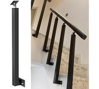Wah Black Deck Rampister Column Side Mount, Escalier Balustres Post for Interior, Hotel, Balcony, Yard, Porche, House, Spindle D’escalier avec Vis Et Supports Plats, Black 10pack, 95cm/37.4in