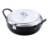 Wahei Freiz TM-9467 Tempura Pot Imono Koji de Tsubamesanjo 20 cm Couvercle en fer Compatible induction Fabriqué au Japon