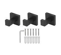 WAHEWUD 3PCS Stainless Steel Wall Mount Hooks with Screws for Coats Towels Bags