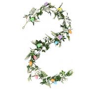 WAHEWUD 6.56 Ft Artificial Easter Egg Garland Rustic Spring Garland with Spotted Eggs Spring for Home Kitchen Mantle Fireplace Easter Party