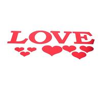 WAHEWUD Autocollant mural d'amour en forme de coeur rouge, autocollant mural miroir en acrylique, facile à coller, décor d'amour amovible, pour salon, chambre à coucher comme (Rouge)