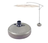 WAHEWUD Base de Parasol remplissable de Sable ou d'eau pour Poteau de 3,5 à 3,8 cm de 1,4 à 1,5 Pouces, Patio Portable, Jardin, Piscine, Base extérieure en PEHD, Gris Noir (Grise)