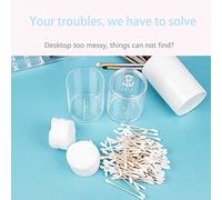 WAHEWUD Boîte de rangement cosmétique en acrylique à deux couches, avec couvercle, rangement Transparent pour cotons et écouvillons