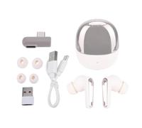 WAHEWUD Écouteurs de Jeu sans Fil 2,4 GHz et Bluetooth 5.3 à Faible Latence Dongle USB C ENC Micro Musique de Jeu Double Mode Pilotes 13 mm Étui de Chargement 400 mAh pour téléphone (Blanche)