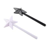 WAHEWUD Ensemble shaker d'assaisonnement Star Wand, jolis distributeurs de cuisine pour sel et condiments, paire en plastique noir et blanc pour décoration de fête à thème.