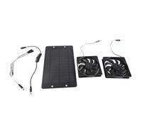 WAHEWUD Kit Solaire Double Ventilateur 20 W 12 V DC avec Interrupteur Marche/arrêt pour Camping-Car, Serre, Chambre d'animal Domestique, Panneau Solaire 25 x 17 cm, Deux Ventilateurs 12 x