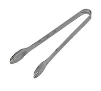 WAHEWUD Pinces à glace en acier inoxydable 304, dents dentelées, accessoires de barre de préhension, outils de service de boissons, fournitures de seau à glace, pinces de buffet (Plaqué noir)