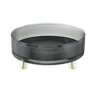 WAHEWUD Plateau tournant de rangement plateau organisateur rotatif à 360 degrés pour cosmétiques et rangement de comptoir Transparent antidérapant 28,2x10,5 cm (Schwarzgrünes Gold)