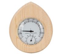 WAHEWUD Thermomètre et hygromètre en Bois 2 en 1, Accessoires pour Sauna, hammam, pin Blanc en Forme de Goutte