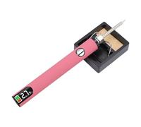 WAHEWUD Thread Burning Pen Kit Rechargeable for Jewelry Making Beading Leather Craft Sewing Weaving Stringing Portable Digital Display (Pink)