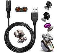 WAHFOX Câble de charge universel pour rasoir de tête, câble USB compatible avec le rasoir crâne Pitbull et les marques de rasoir principal (chargeur USB)