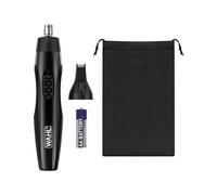 WAHL 2 in 1 Detail Trimmer, tondeuse pour oreilles, nez et poils du visage, alimentée par piles, têtes lavables, prise en main confortable, étui de voyage, têtes lavables longue durée