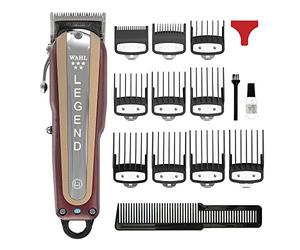 WAHL 5 - Star Legend - Tondeuse à cheveux professionnelle, kit de coupe de cheveux professionnel, levier conique réglable, lame crantée, lames compensées, sans fil, fournitures de barbier, rouge