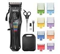 WAHL Colour Pro Tondeuse rechargeable pour animaux de compagnie avec peignes codés, toilettage complet pour chiens, faible bruit, tondeuse pour chien filaire/sans fil, noir