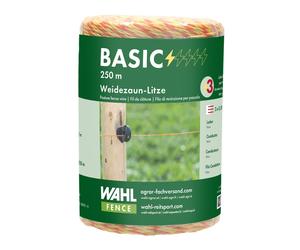 WAHL-FENCE FIL DE CLÔTURE - BASIC - 250m - orange 3 conducteurs inox de 0,20mm - fil solide