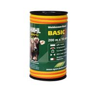 WAHL-Hausmarke RUBAN DE CLÔTURE - BASIC - 10mm/ 200m 4 x câble acier inox 0,16mm, jaune/orange