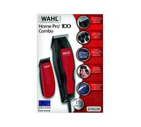 WAHL Home Pro 100 Combo tondeuse cheveux puissante fabriquée en Europe, filaire. Lame auto-affutée de qualité, ne tire pas les cheveux. Kit complet. 8 sabots, mini tondeuse de finition incluse.