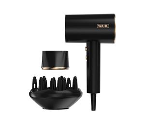 WAHL Ionic Flow Hairdryer, séchage professionnel, sans frisottis, puissant, léger, jet d'air froid, concentration de chaleur, diffuseur, vitesse rapide, coiffage, compact, voyage