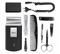 Wahl Kit rasoir de voyage, rechargeable, film flexible, comprend brosse à dents, lime à ongles, ciseaux, pince, peigne, sans entailles, parfait pour les voyages, petit étui de voyage