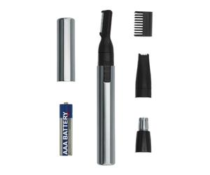 Wahl Micro Groomsman, tondeuse de précision 2 en 1 avec têtes lavables | Tonte indolore, oreilles / nez et sourcils, sabot pour la coupe des sourcils, fonctionnement sur batterie