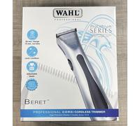 Wahl Beret Tondeuse au lithium professionnelle, fournitures de barbier, batterie Li-Ion, sans fil/sans fil, lame large, doublure et bordure étroites, design fin