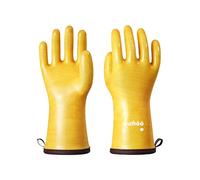 wahoo Gant Four Anti Chaleur en Silicone Liquide, Imperméables Gant de Cuisine, Antidérapants, Parfaits pour la Cuisine, Le Barbecue, la Cuisson & la Pâtisserie, Jaune, L/9