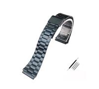 WAHRE Bracelet De Montre Rétro en Métal, Petit Carré, Adapté for Casio A158WA A168 / A159 / A169 / B650 / AQ230, en Acier Inoxydable, 18mm(A Blue)