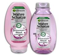 Wahre Schätze Lot de 2 shampoings lissants + après-shampoing à l'eau de riz Ritual & force 300 + 250 ml