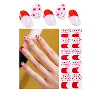 Wahrshei Vernis Autocollant UV | Coeur rouge Autocollant Ongle Gel UV | 20pcs Film pour Ongles Autoadhésif | Gel Nail Stickers, Autocollants et Pochoirs Pour Nail Art