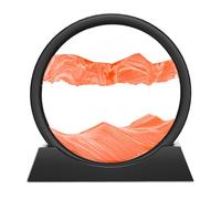 Wai Danie Tableau rotatif avec paysage de sable en 3D, décor fonds marins, fluide, sablier décoratif esthétique pour bureau, salon, pour adultes et enfants (Orange, 7 pouces)