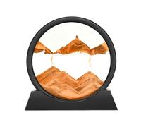 Wai Danie Tableau rotatif avec paysage de sable en 3D, décor fonds marins, fluide, sablier décoratif esthétique pour bureau, salon, pour adultes et enfants (Or, 7")