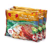 WAI WAI - Nouilles Instantanées Saveur Crevette, Goût Authentique et Texture Fondante (Pack 3x60g) - lot de 4 - Vendu par Lot