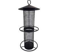 WAIDMEISTER Mangeoire pour oiseaux, 31 cm, à suspendre, en maille métallique noire, idéale pour les noix et les graines de tournesol
