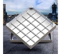 WaiDXn Cadre de panneau d'accès encastré en acier inoxydable avec plaques de drainage intérieur/extérieur (300 x 300 x 50 x 3 mm)