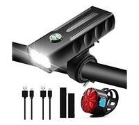 WaiDXn Ensemble de bicyclettes de vélo BX2, lumière de vélo Rechargeable USB avec Batterie intégrée de 2600mAh, IPX5 étanche Runtime 9+ Heures 800 lumens, for vélo de Montagne ou de Route