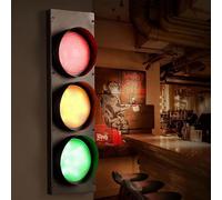 WaiDXn Feu de signalisation décoratif mural LED à intensité variable 3 lumières rouge, jaune, vert pour garage, maison, décoration de fête