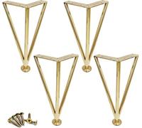 WaiDXn hsj Pieds de meubles en acier inoxydable, pieds de rechange réglables pour bancs, chaises, tables basses et bureaux (doré)
